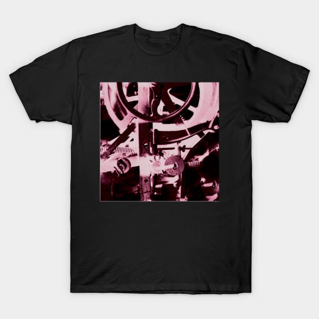 Moody Industrial Cog Wheels Steampunk Machine T-Shirt by badlydrawnbabe